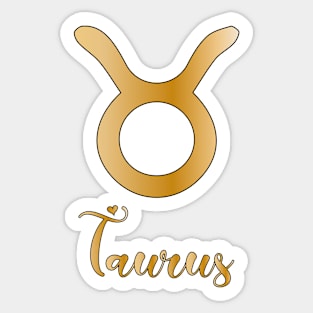 Taurus Zodiac Sign golden Sticker